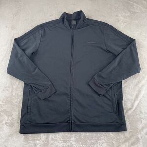 Adidas Track Jacket Men 2XL Black Athetic Full‎ Zip Training Warm Up Active
